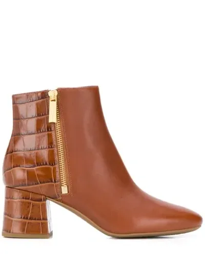 Michael Michael Kors Alane Embossed Boots In Brown