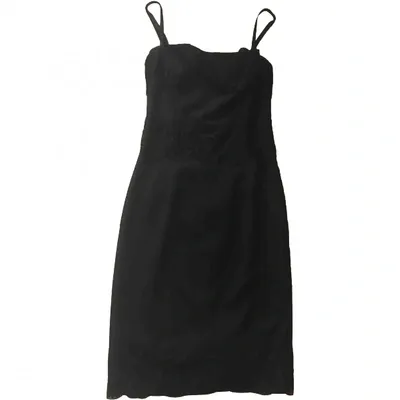 Pre-owned Dolce & Gabbana Wool Mid-length Dress In Black