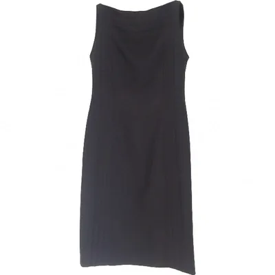 Pre-owned Valentino Wool Mid-length Dress In Black