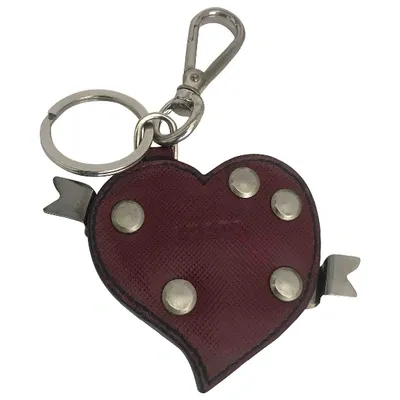 Pre-owned Prada Bag Charm In Burgundy