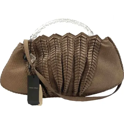 Pre-owned Giorgio Armani Wool Handbag In Brown