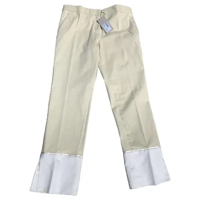 Pre-owned Vanessa Bruno Straight Pants In Ecru