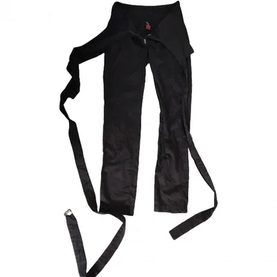 Pre-owned Dondup Straight Pants In Black