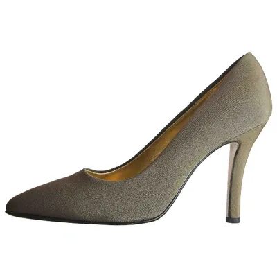 Pre-owned Walter Steiger Cloth Heels In Khaki