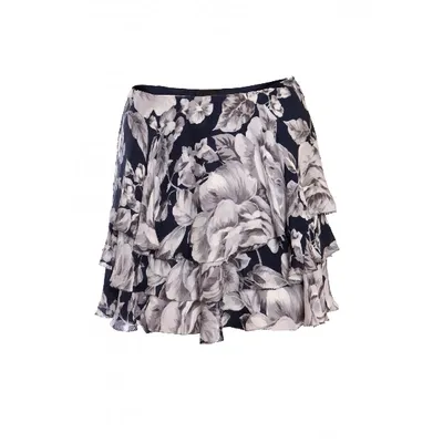 Pre-owned Intermix Silk Mini Skirt In Blue