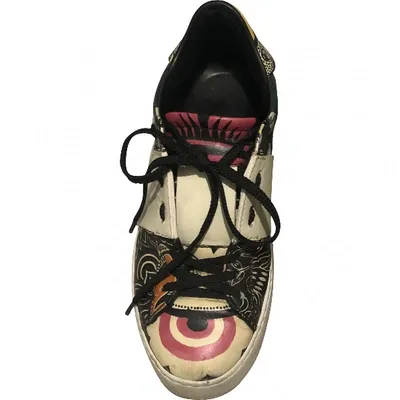 Pre-owned Valentino Garavani Open Leather Trainers In Multicolour