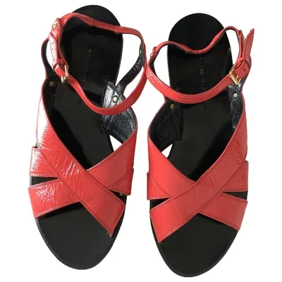 Pre-owned Balenciaga Leather Sandal In Red