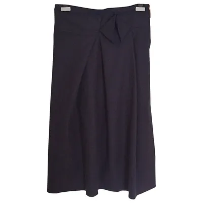 Pre-owned Avelon Wool Mid-length Skirt In Navy