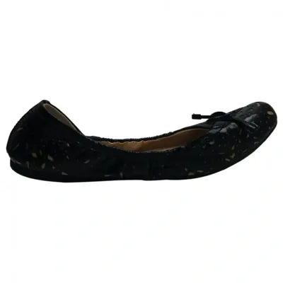 Pre-owned Prada Leather Ballet Flats In Black