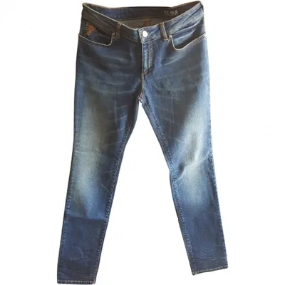 Pre-owned Versace Slim Jeans In Blue