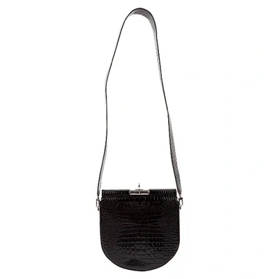 Pre-owned Gu_de Patent Leather Handbag In Black