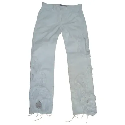 Pre-owned Preen By Thornton Bregazzi Straight Jeans In White