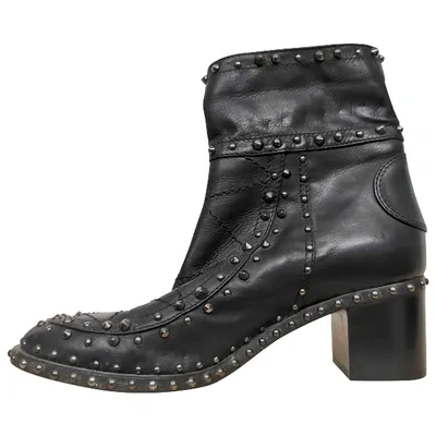 Pre-owned Laurence Dacade Leather Ankle Boots In Black