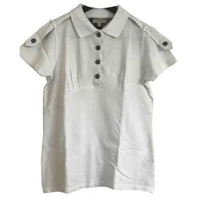 Pre-owned Burberry White Cotton Top