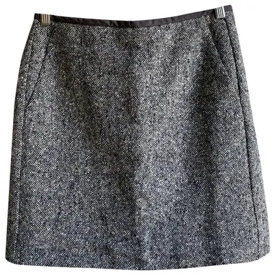 Pre-owned Max Mara Wool Mini Skirt In Grey