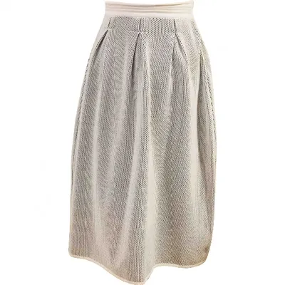 Pre-owned Vionnet Maxi Skirt In White