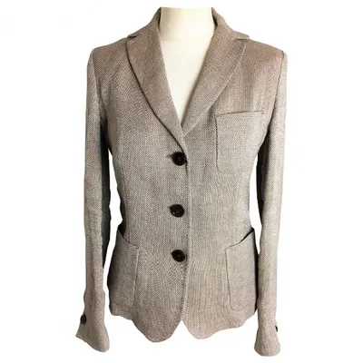 Pre-owned Max Mara Linen Blazer In Beige