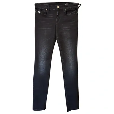 Pre-owned Versace Slim Jeans In Black