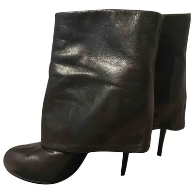 Pre-owned Giuseppe Zanotti Leather Ankle Boots In Black