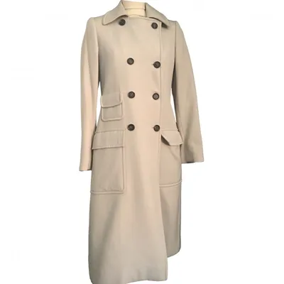 Pre-owned Gucci Wool Coat In Beige