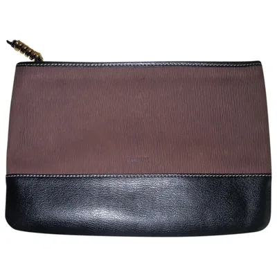 Pre-owned Loewe Cloth Clutch Bag In Brown