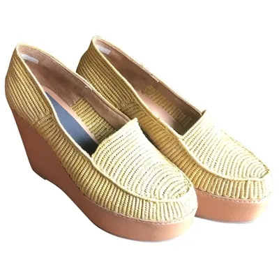 Pre-owned Carven Cloth Espadrilles In Yellow