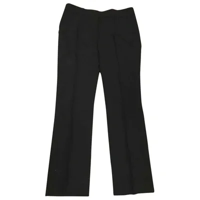 Pre-owned Burberry Wool Straight Pants In Black