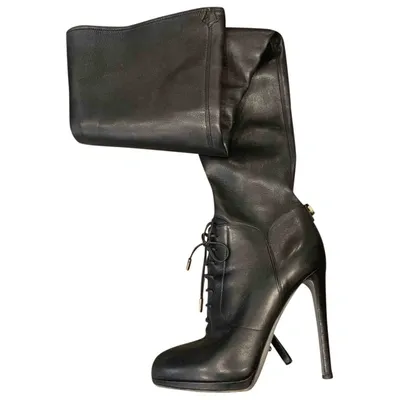 Pre-owned Sergio Rossi Leather Boots In Black