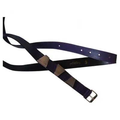 Pre-owned Versace Leather Belt In Purple