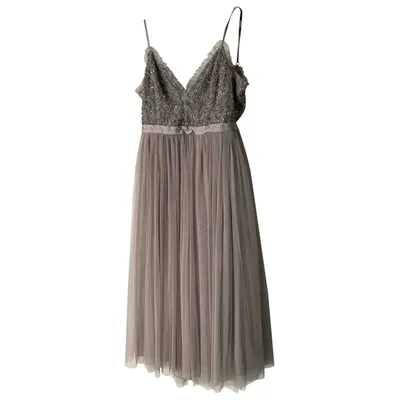 Pre-owned Needle & Thread Mid-length Dress In Grey