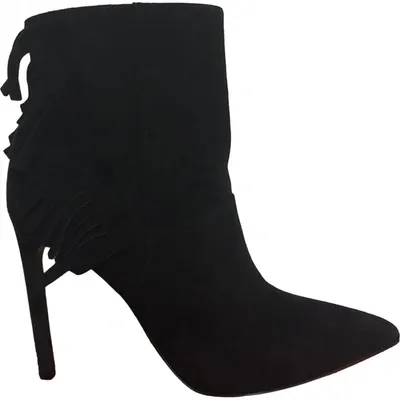 Pre-owned Saint Laurent Ankle Boots In Black