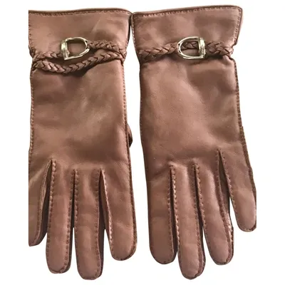 Pre-owned Ralph Lauren Leather Gloves In Brown