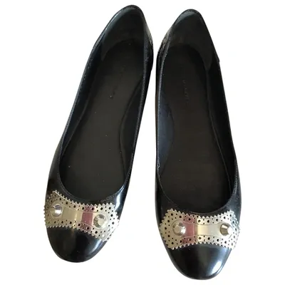 Pre-owned Balenciaga Leather Ballet Flats In Black