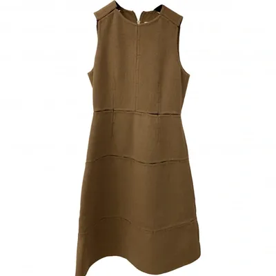 Pre-owned Bally Wool Mid-length Dress In Camel