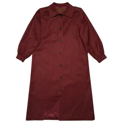 Pre-owned Saint Laurent Trench Coat In Red