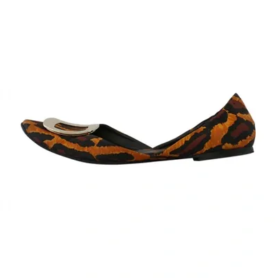 Pre-owned Roger Vivier Cloth Ballet Flats In Multicolour