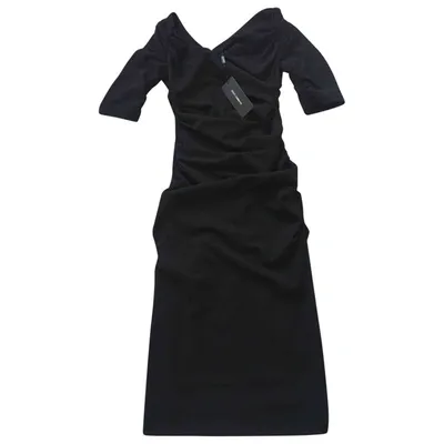 Pre-owned Dolce & Gabbana Wool Mid-length Dress In Black