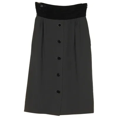 Pre-owned Valentino Wool Mid-length Skirt In Black