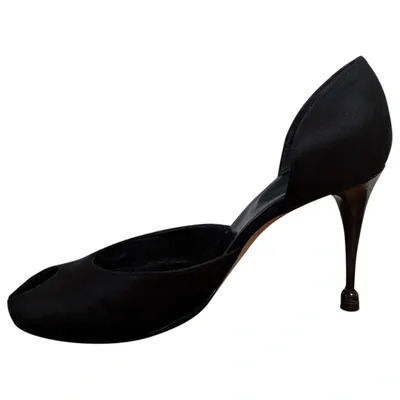 Pre-owned Sergio Rossi Cloth Heels In Black