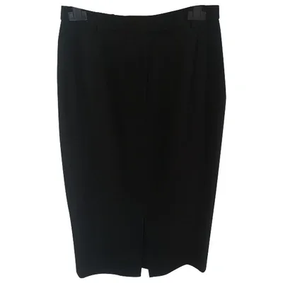 Pre-owned Giorgio Armani Wool Mid-length Skirt In Black