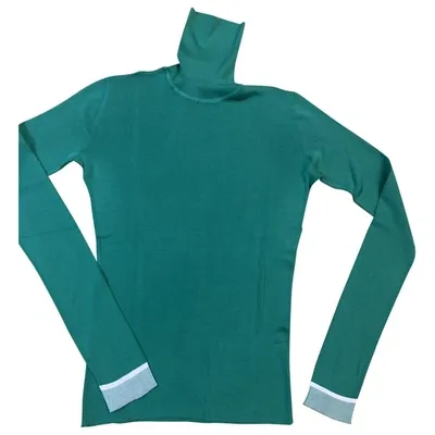 Pre-owned Balenciaga Silk Jumper In Green