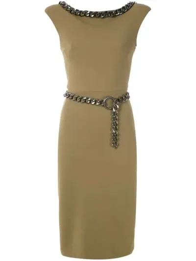 Gloria Coelho Chain Embellished Dress In Green