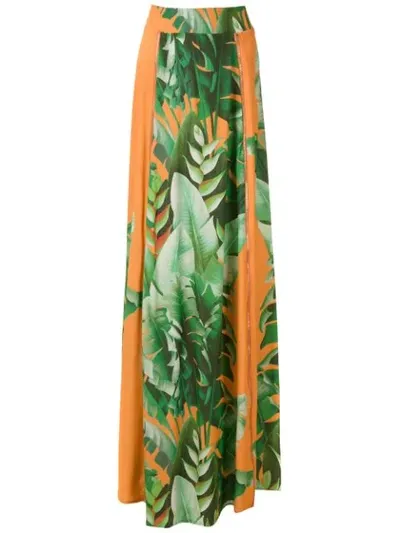 Amir Slama Printed Maxi Skirt In Orange