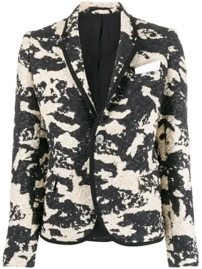 Neil Barrett Woven Camouflage Blazer In Black