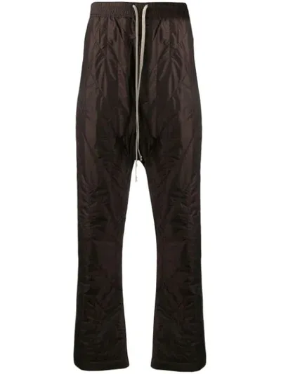 Rick Owens Drkshdw Drawstring Quilted Effect Trousers In Brown