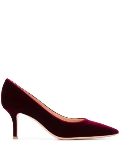 Gianvito Rossi 70 Velvet Pumps In Red