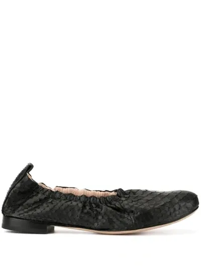 Rodo Snakeskin-effect Ballerinas In Black