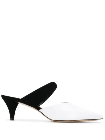 Self-portrait Marina Colour-block Mules In Black