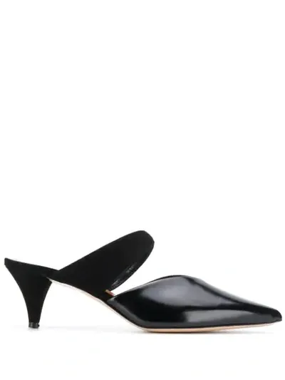 Self-portrait Marina Conal-heel Mules In Black