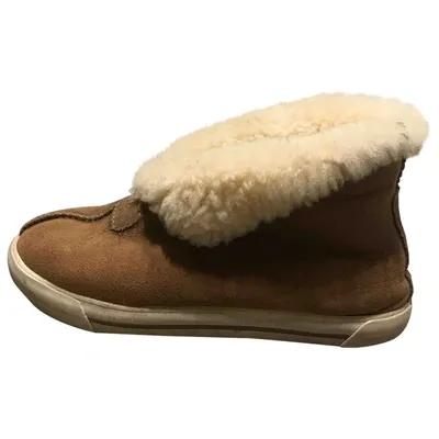 Pre-owned Ugg Leather Snow Boots In Brown